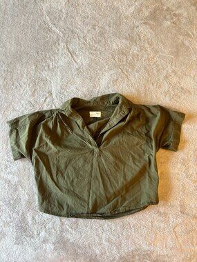 Target Olive Green Women's Short-Sleeve Popover Tunic